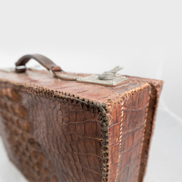 Crocodile skin online briefcase