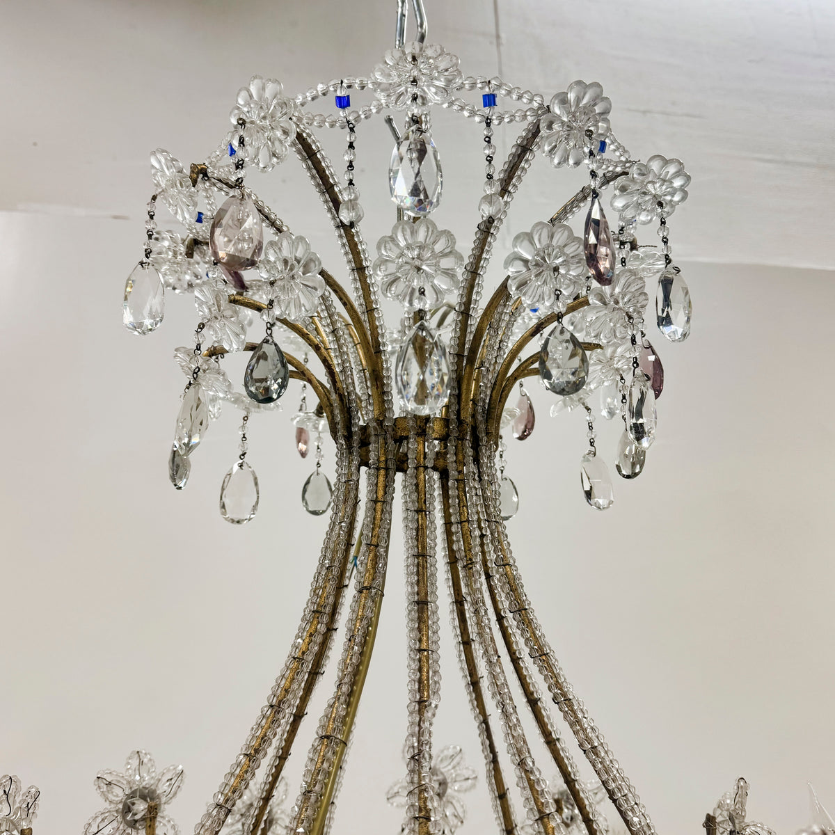 Reclaimed Antique Coloured Crystal Chandelier | 12 Arm | The Architectural Forum