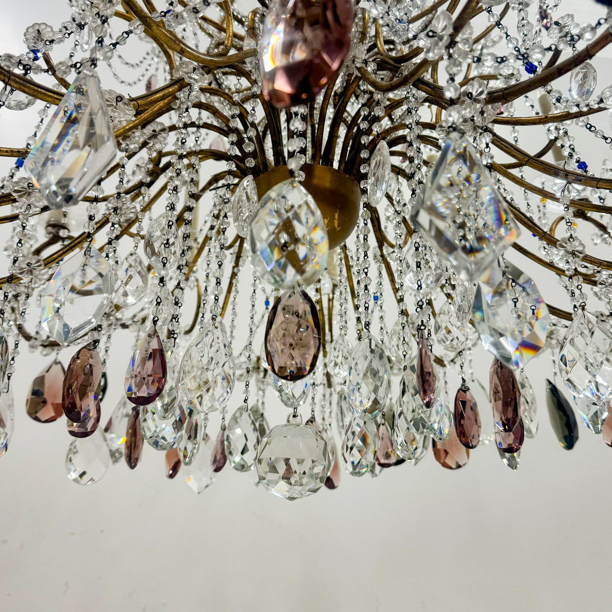 Reclaimed Antique Coloured Crystal Chandelier | 12 Arm | The Architectural Forum