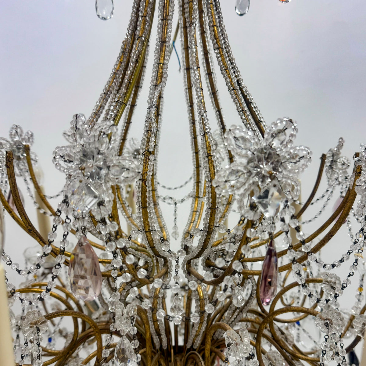 Reclaimed Antique Coloured Crystal Chandelier | 12 Arm | The Architectural Forum