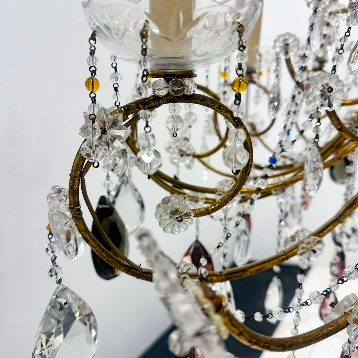 Reclaimed Antique Coloured Crystal Chandelier | 12 Arm | The Architectural Forum