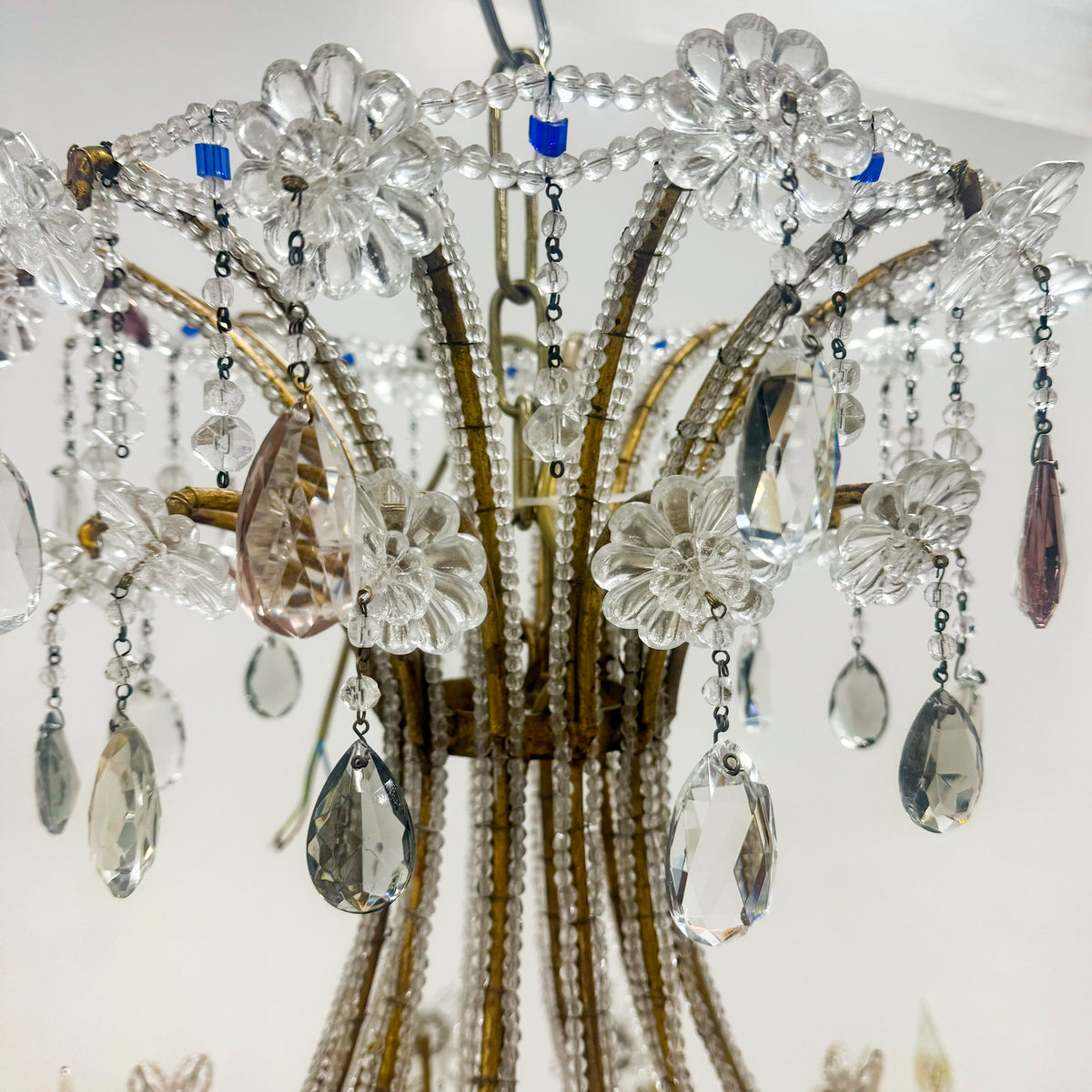 Reclaimed Antique Coloured Crystal Chandelier | 12 Arm | The Architectural Forum