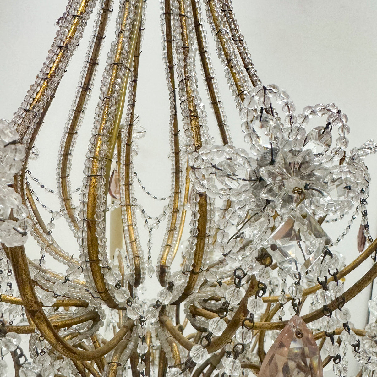 Reclaimed Antique Coloured Crystal Chandelier | 12 Arm | The Architectural Forum