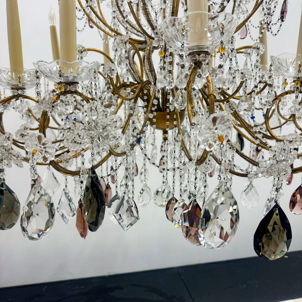 Reclaimed Antique Coloured Crystal Chandelier | 12 Arm | The Architectural Forum