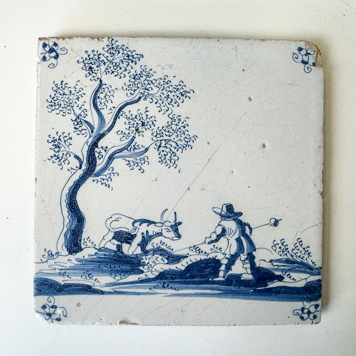 Set of 2 Antique 18th Century Dutch Delft Tiles | The Architectural Forum