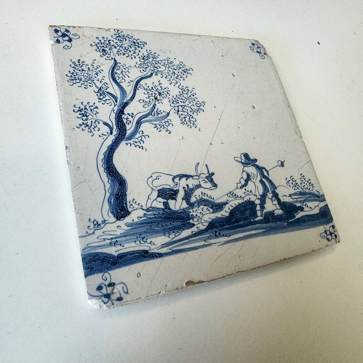 Set of 2 Antique 18th Century Dutch Delft Tiles | The Architectural Forum