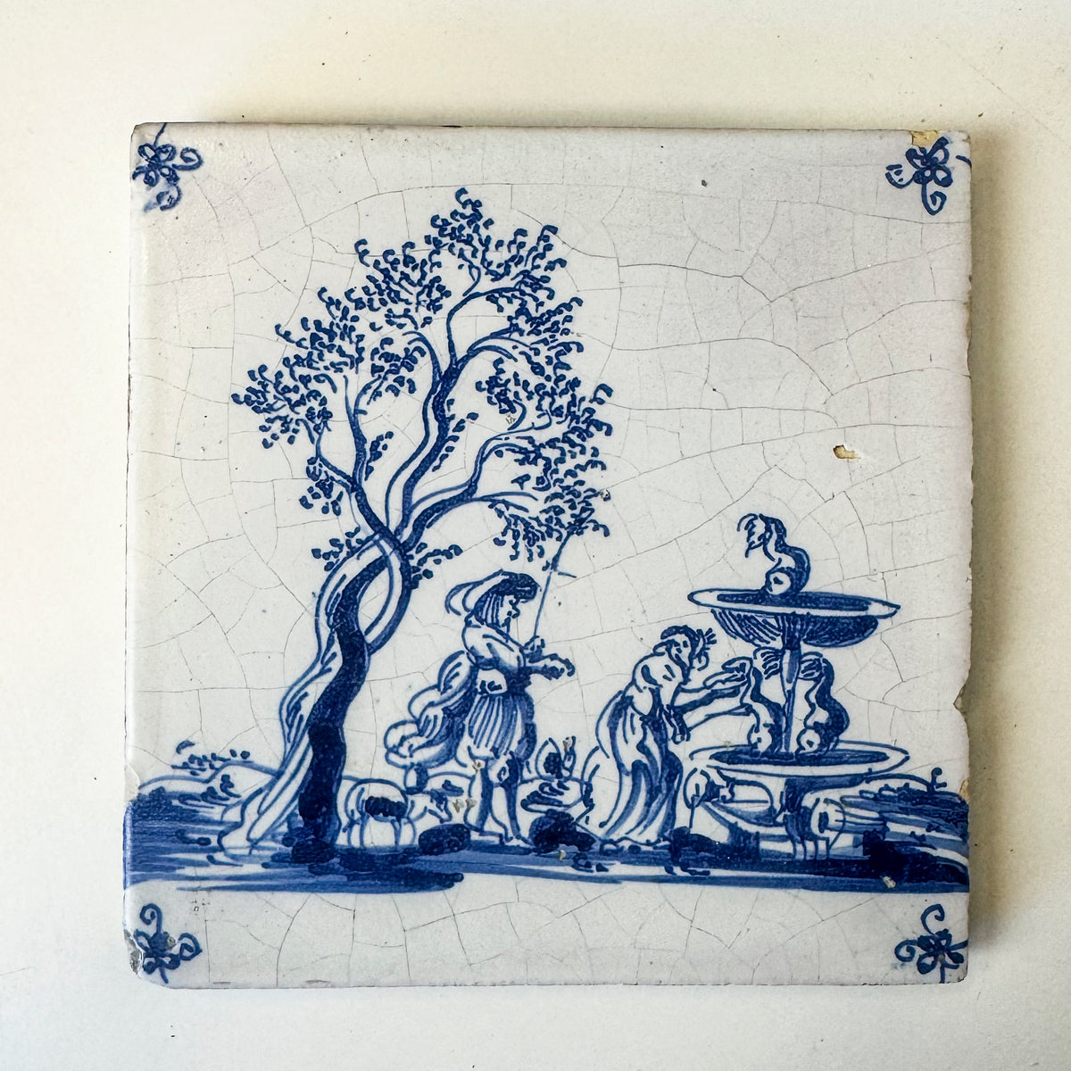 Set of 2 Antique 18th Century Dutch Delft Tiles | The Architectural Forum