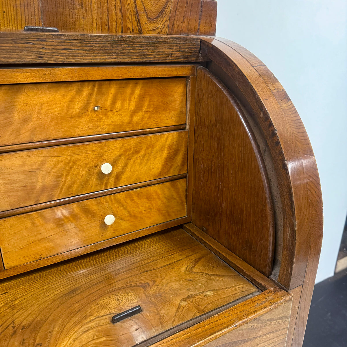 18th Century European Cylinder Bureau Bookcase | The Architectural Forum