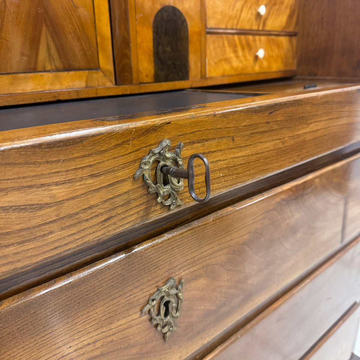 18th Century European Cylinder Bureau Bookcase | The Architectural Forum