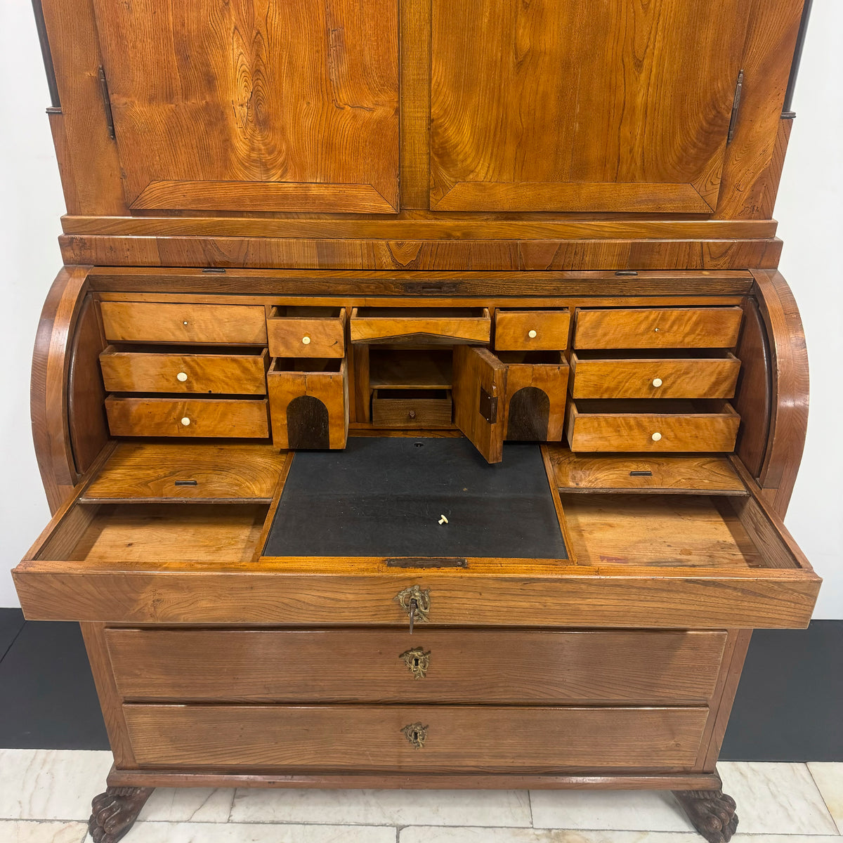 18th Century European Cylinder Bureau Bookcase | The Architectural Forum