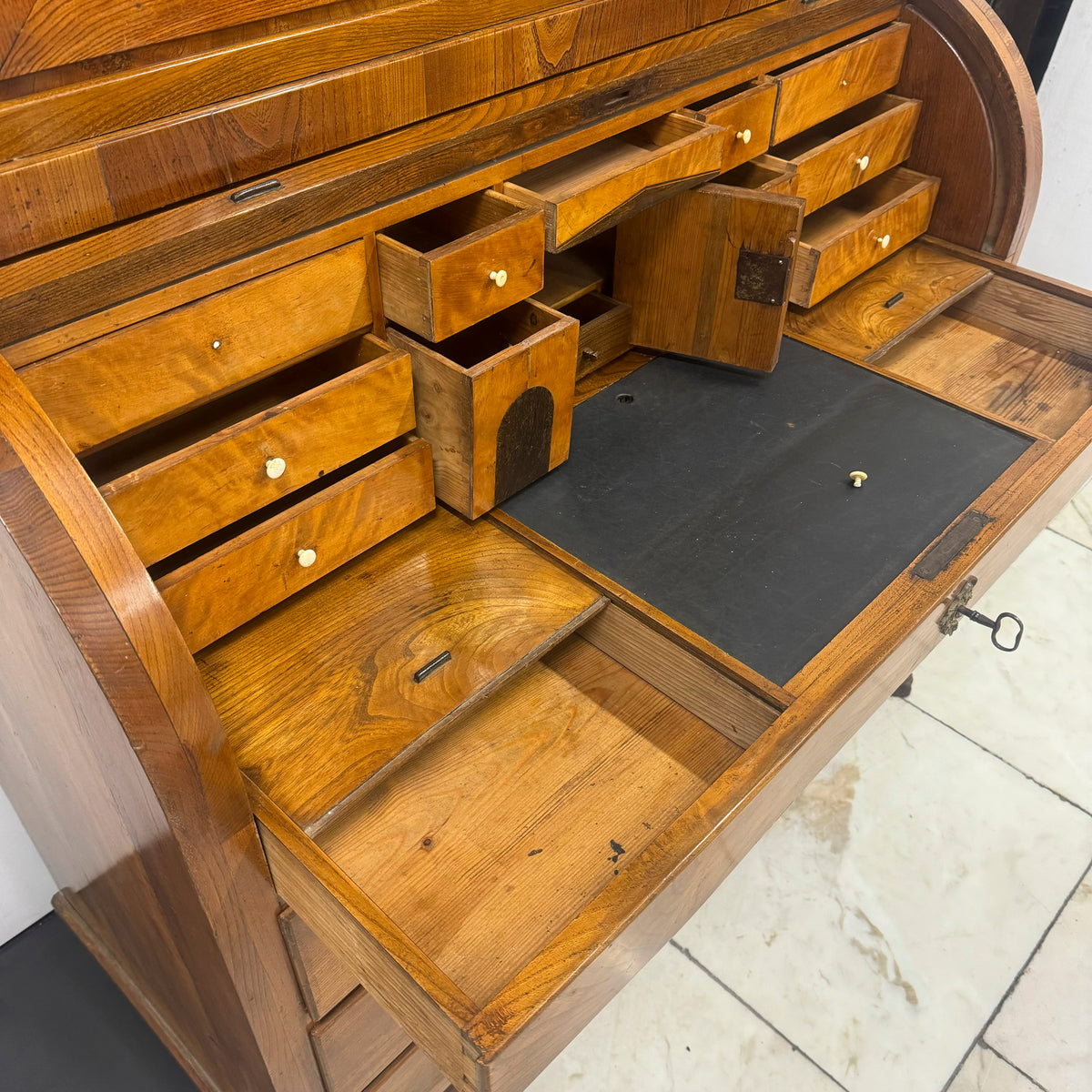 18th Century European Cylinder Bureau Bookcase | The Architectural Forum