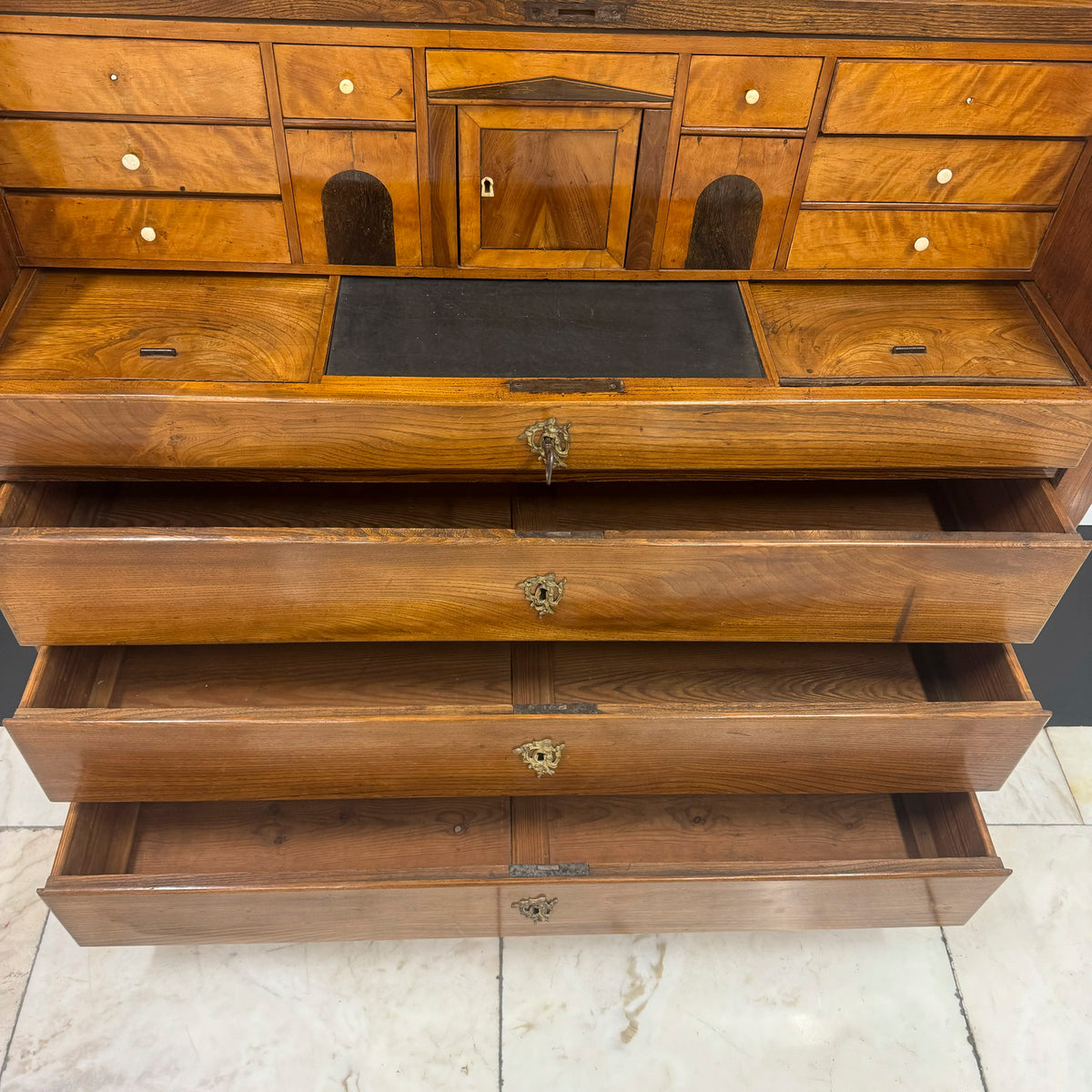 18th Century European Cylinder Bureau Bookcase | The Architectural Forum