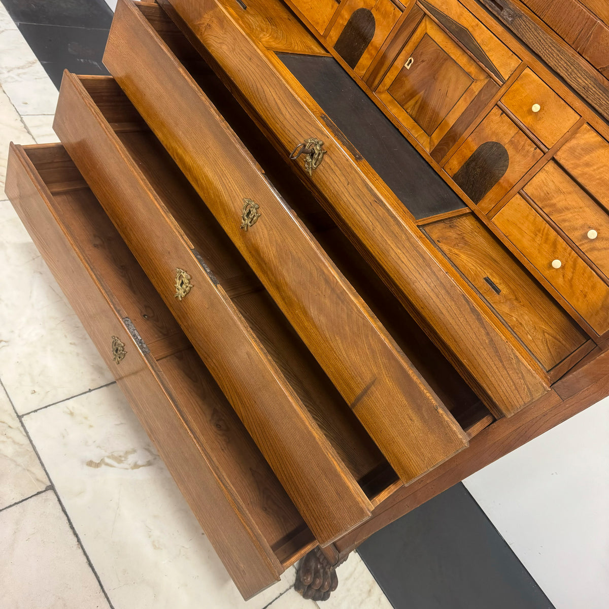 18th Century European Cylinder Bureau Bookcase | The Architectural Forum