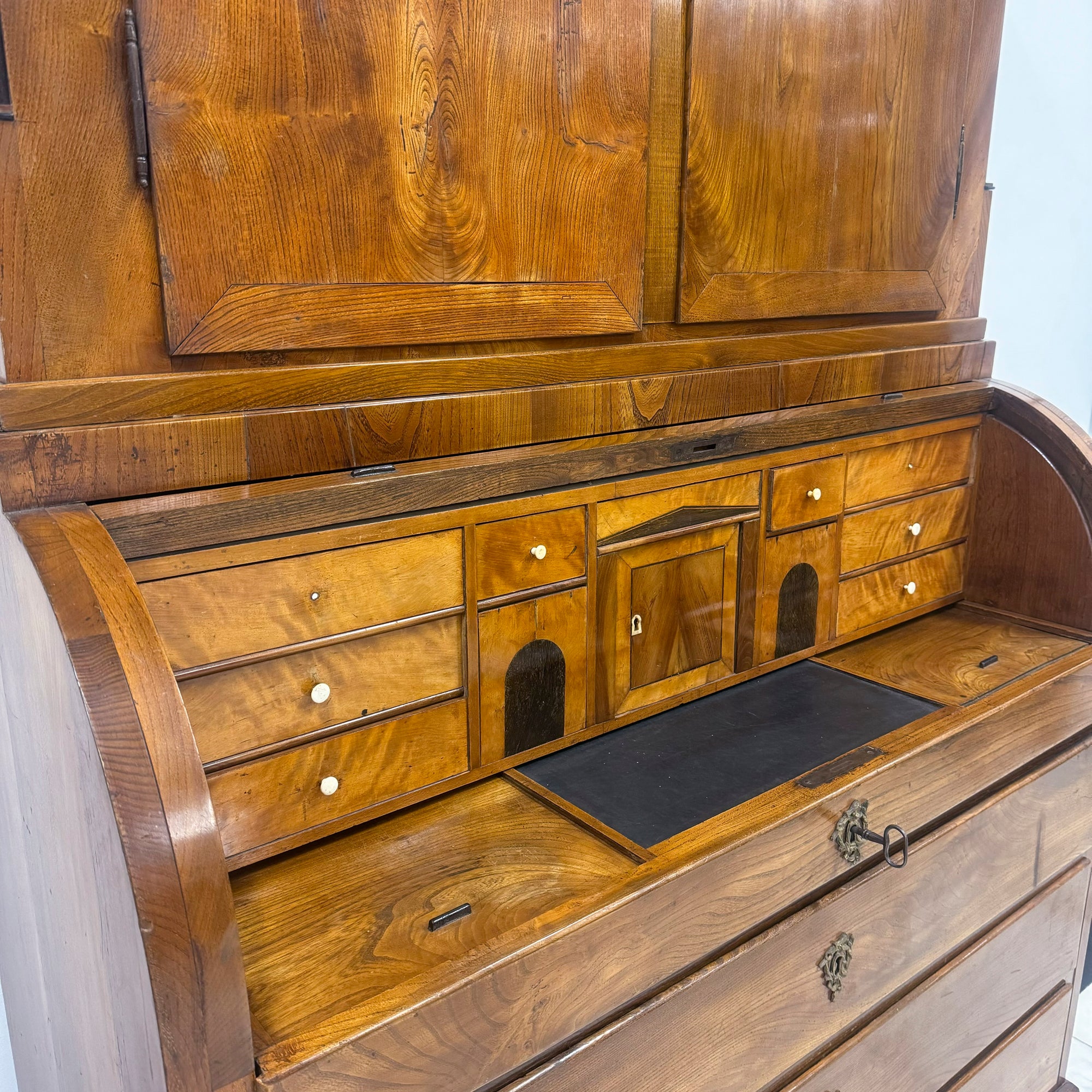 18th Century European Cylinder Bureau Bookcase | The Architectural Forum