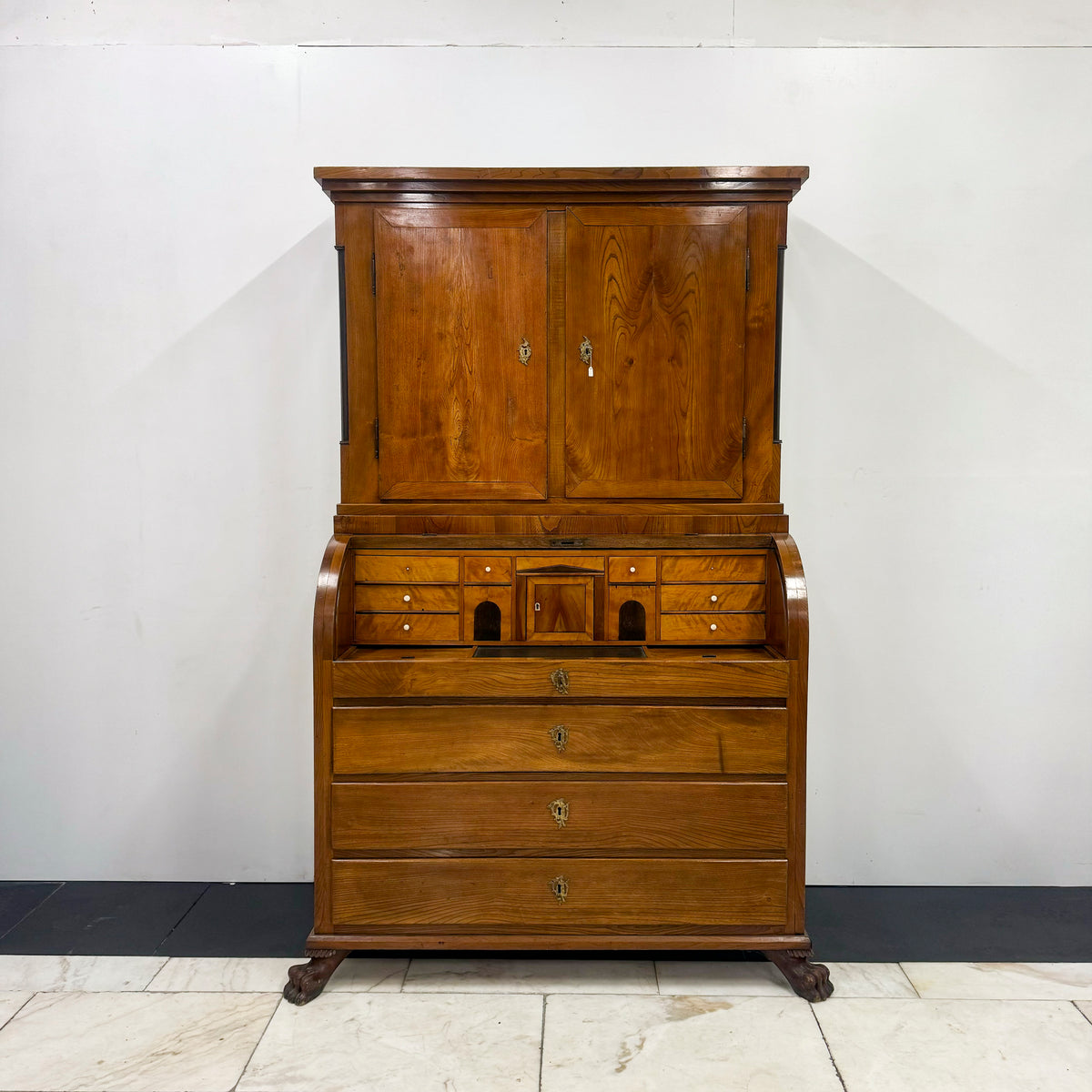 18th Century European Cylinder Bureau Bookcase | The Architectural Forum