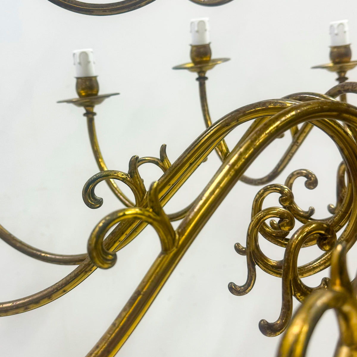 Reclaimed Antique Dutch Style 2 Tier Brass Chandelier | 24 Arms | 1 of a Pair | The Architectural Forum