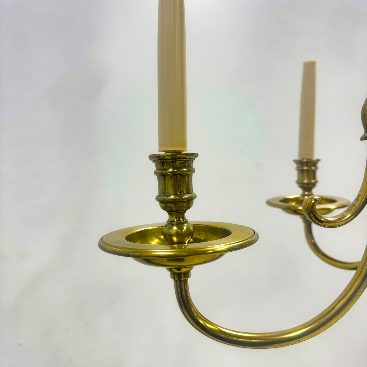 Antique Dutch Flemish Brass Chandelier with Dolphin and Flamingo Arms | 6 Arms