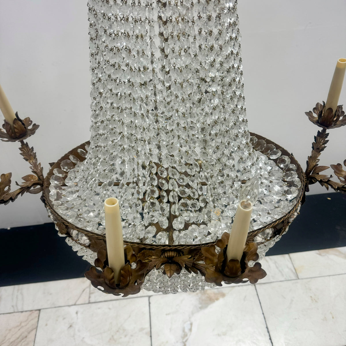 Reclaimed Antique Bronze Effect Crystal Chandelier | 8 Arm | The Architectural Forum