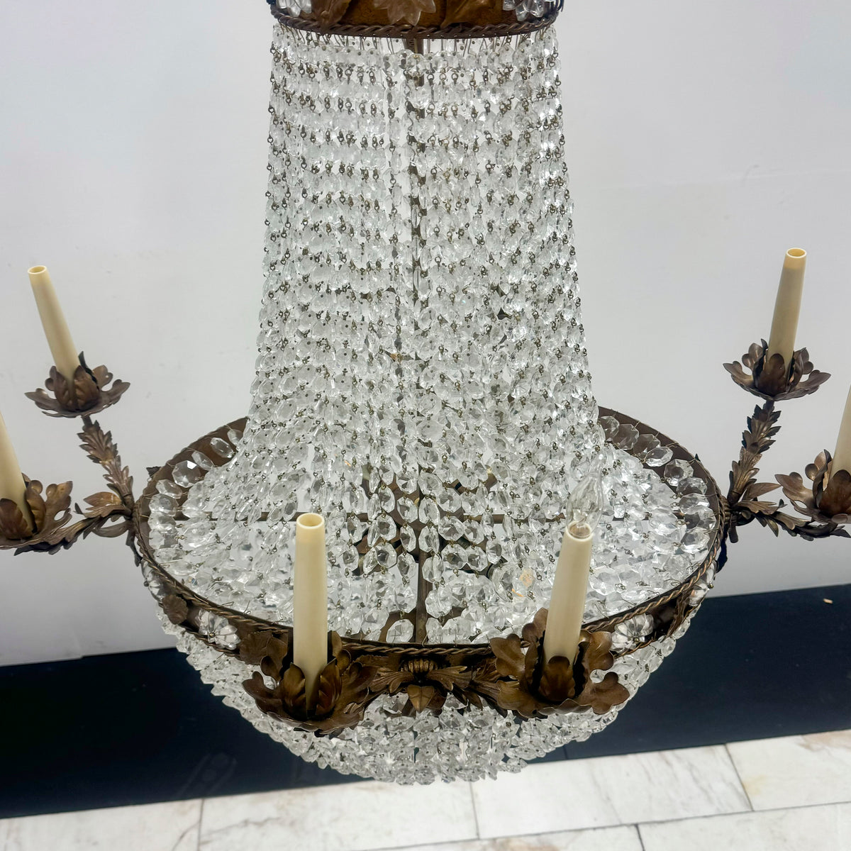 Reclaimed Antique Bronze Effect Crystal Chandelier | 8 Arm | The Architectural Forum