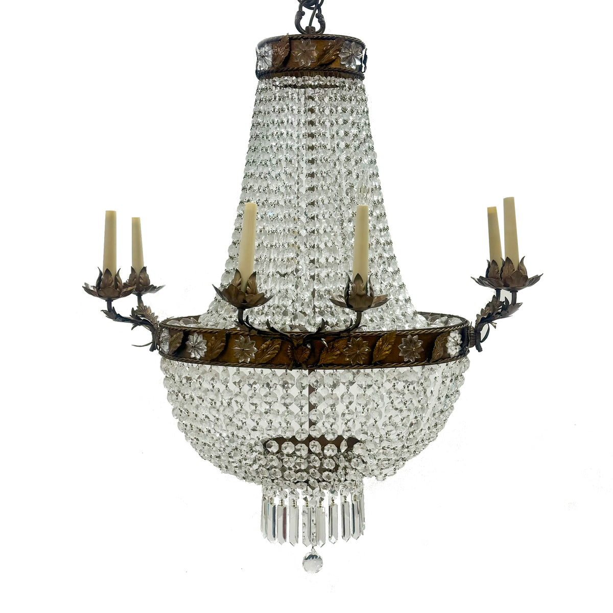 Reclaimed Antique Bronze Effect Crystal Chandelier | 8 Arm | The Architectural Forum