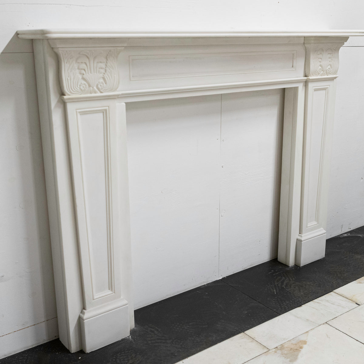 Regency Style Statuary Marble Surround with Acanthus | Pair Available | The Architectural Forum