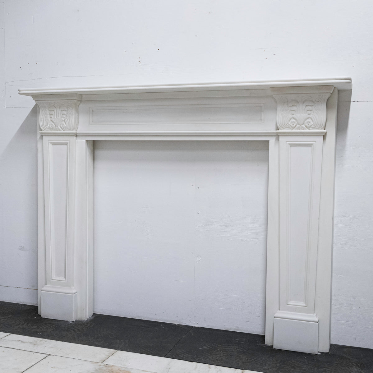 Regency Style Statuary Marble Surround with Acanthus | Pair Available | The Architectural Forum