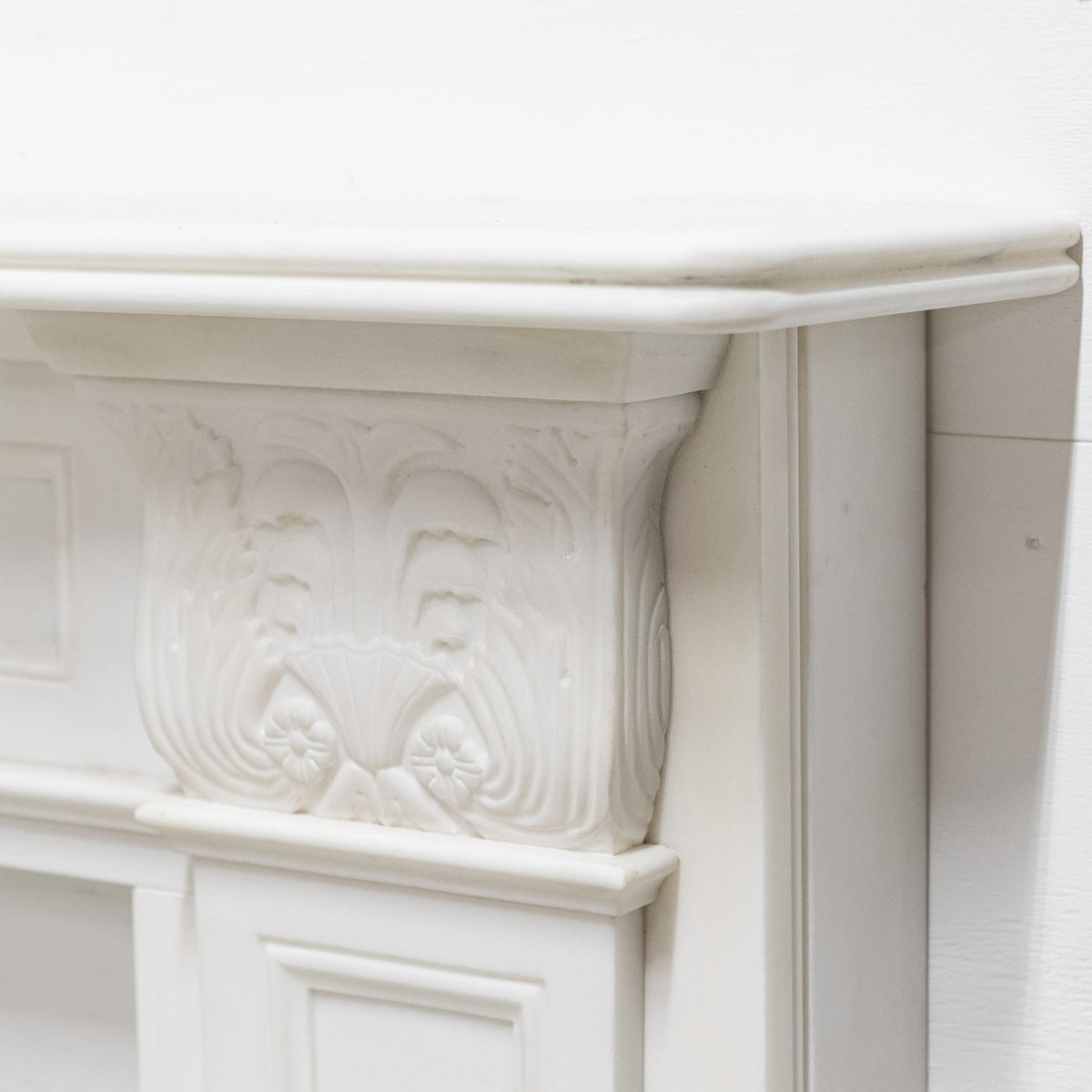 Regency Style Statuary Marble Surround with Acanthus | Pair Available | The Architectural Forum