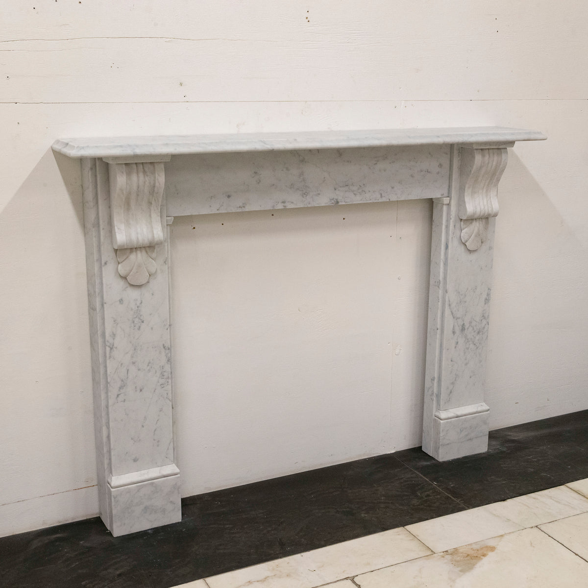 Antique Victorian Marble Corbel Fireplace