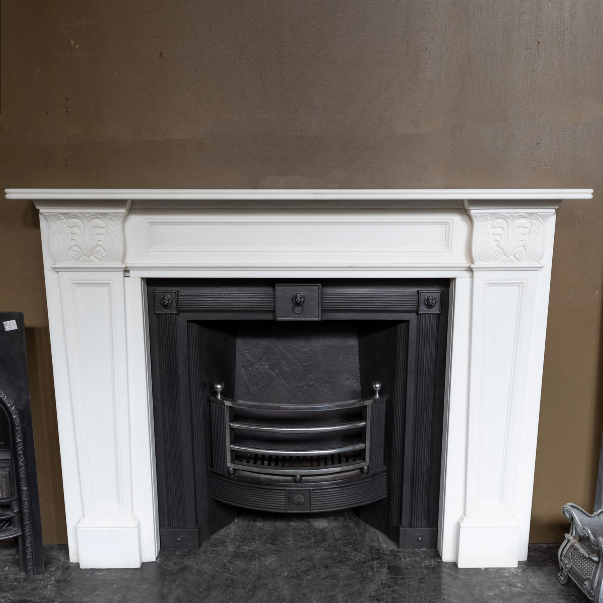 Antique Cast Iron Fireplace Insert with Polished Bars | The Architectural Forum