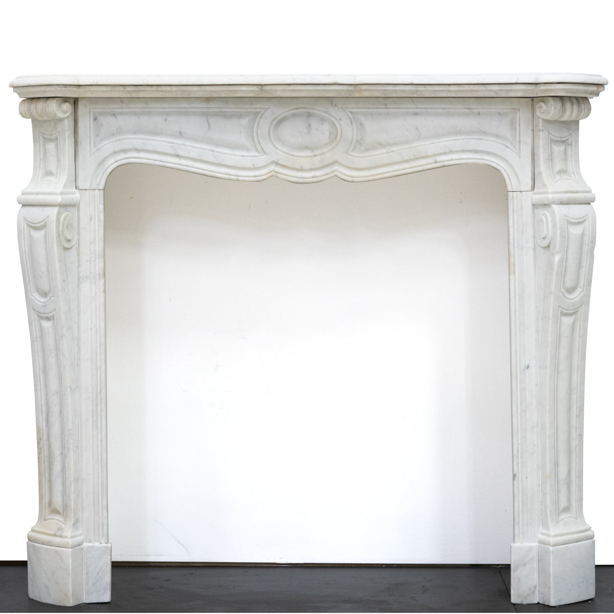 Antique French Style Louis Pompadour Marble Fireplace