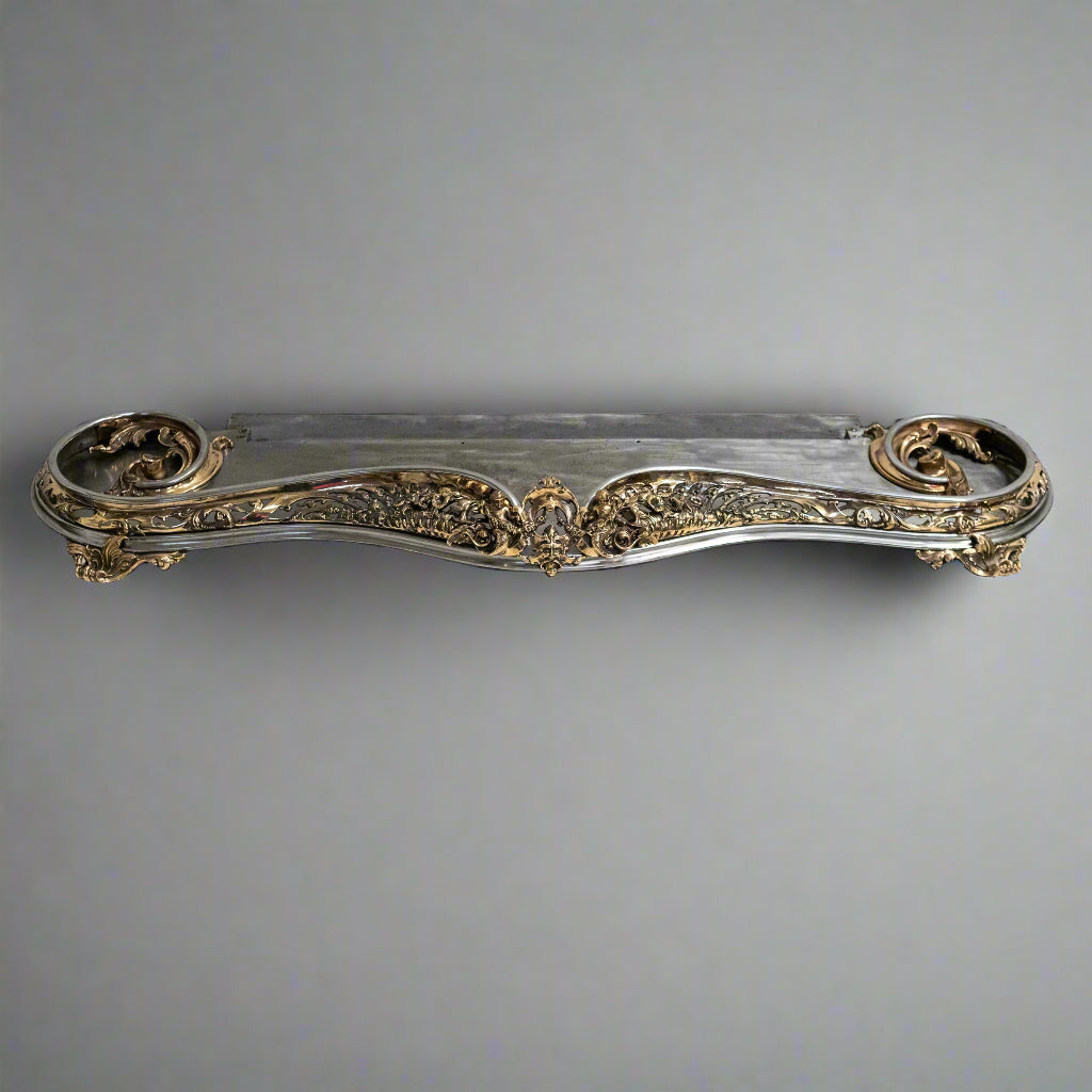 Antique Brass and Polished Steel Ornate Fireplace Fender | The Architectural Forum