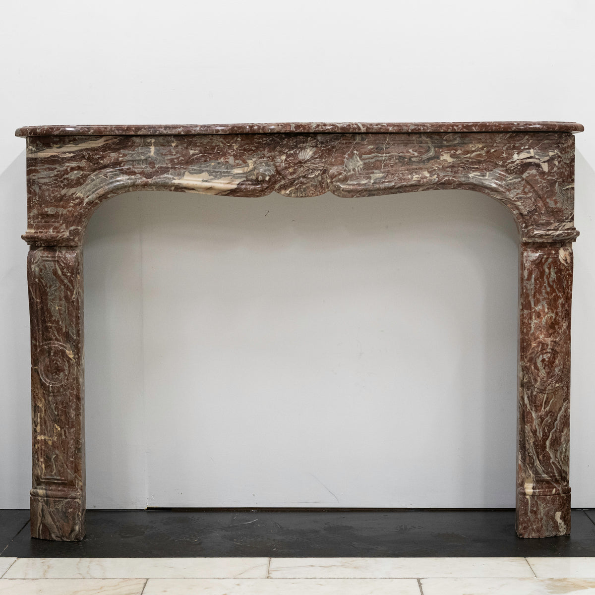 Antique Rouge De Rance Marble Fireplace Surround | Louis XV