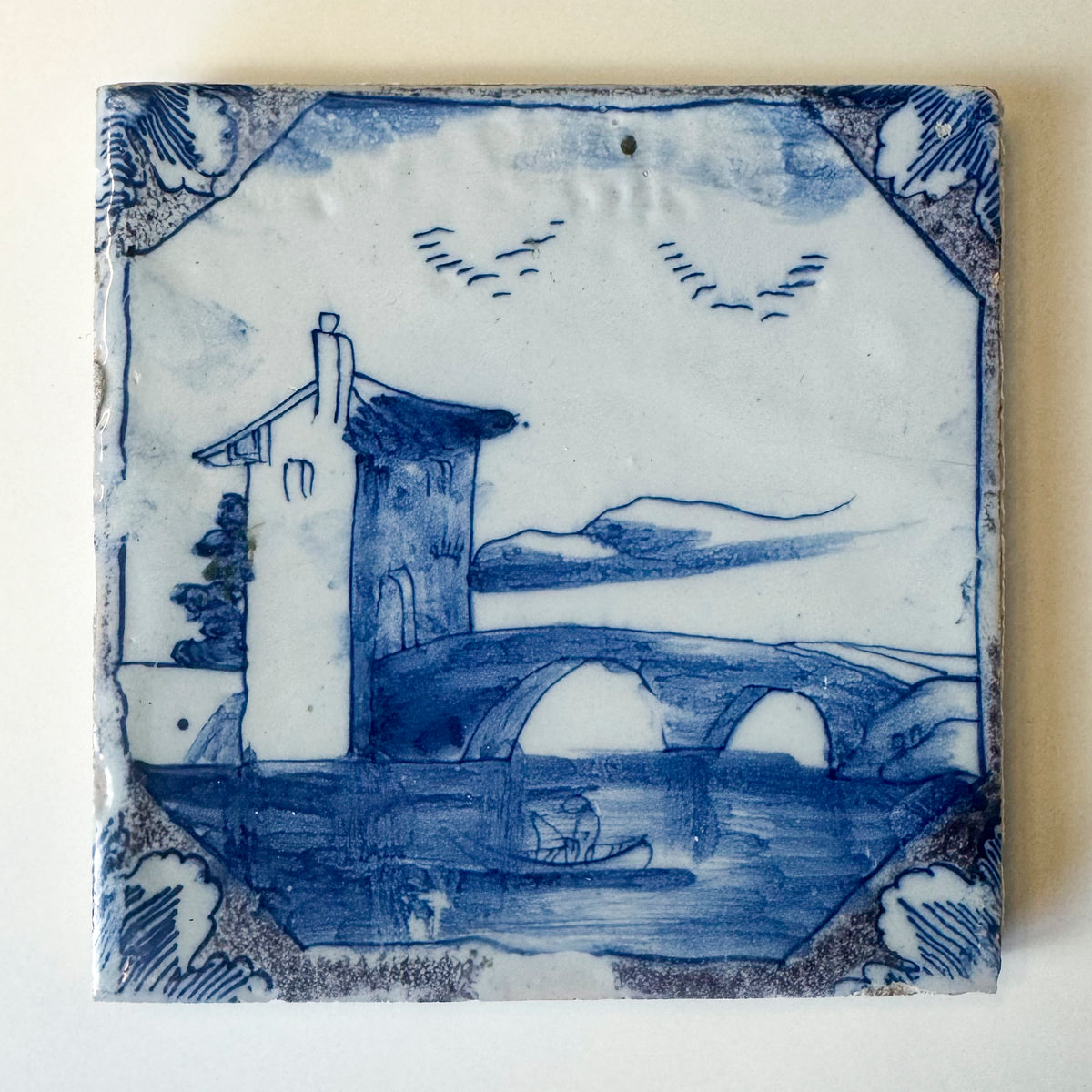 3 Antique 18th Century Dutch Delft Tiles | The Architectural Forum