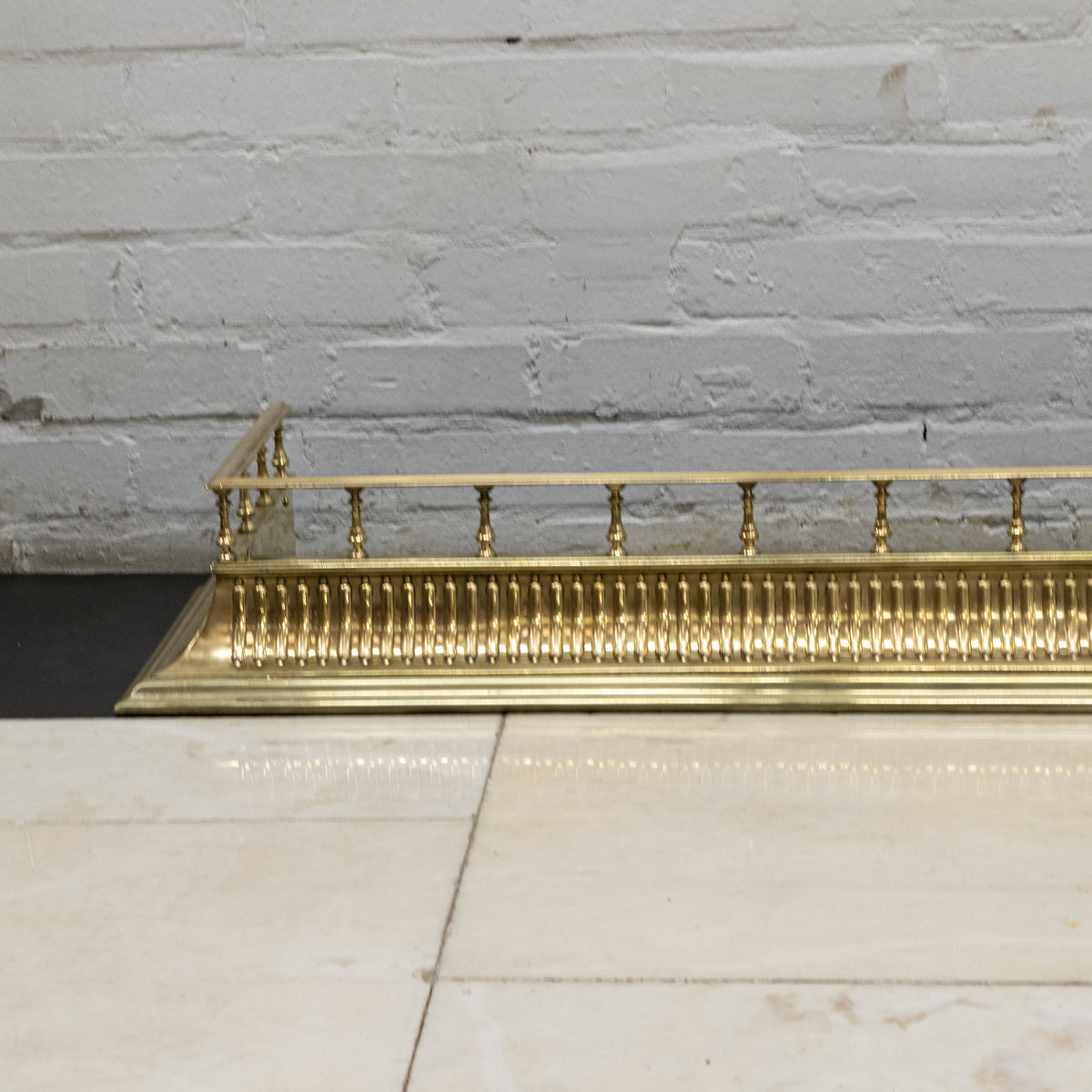 Antique Brass Fireplace Fender | The Architectural Forum