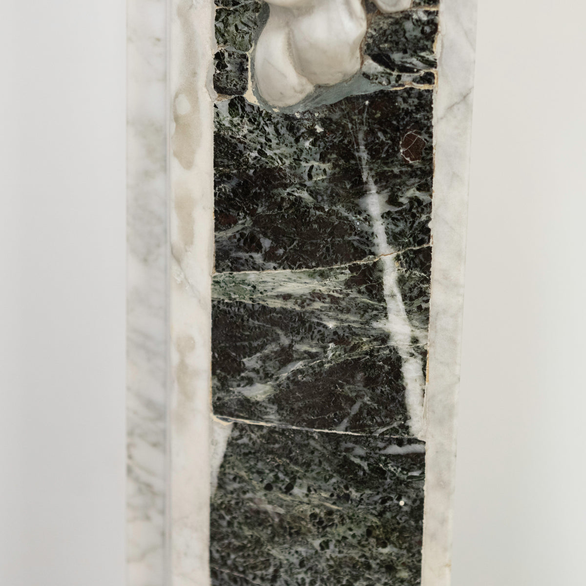 18th Century French Provençal Carrara Brocatelle &amp; Verde Marble Chimneypiece