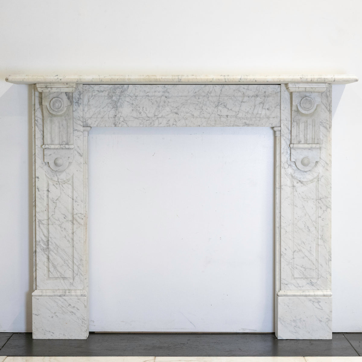 Antique Carrara Marble Fireplace Surround with Corbels | The Architectural Forum