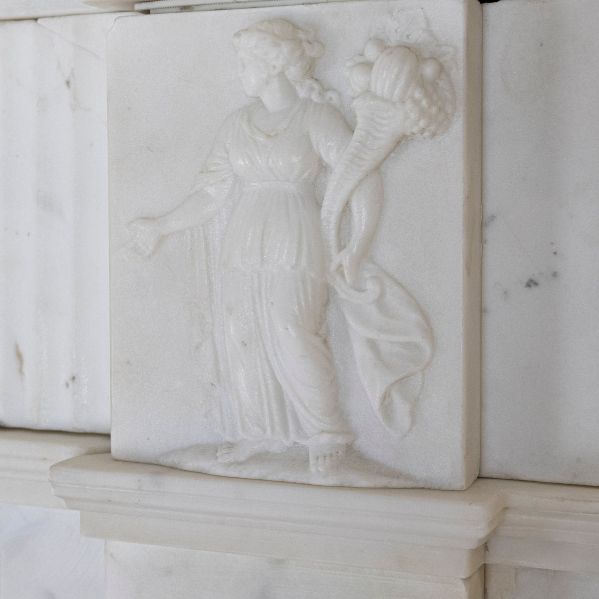 Antique Georgian Carved Statuary Marble Chimneypiece | Neoclassical | The Architectural Forum