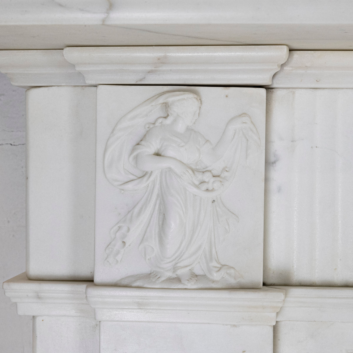 Antique Georgian Carved Statuary Marble Chimneypiece | Neoclassical | The Architectural Forum