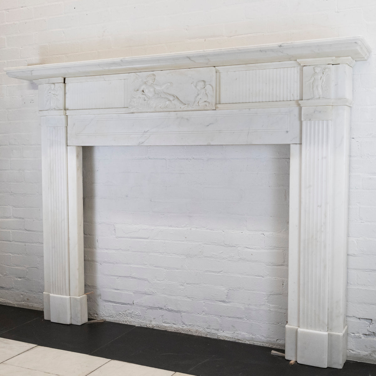 Antique Georgian Carved Statuary Marble Chimneypiece | Neoclassical | The Architectural Forum