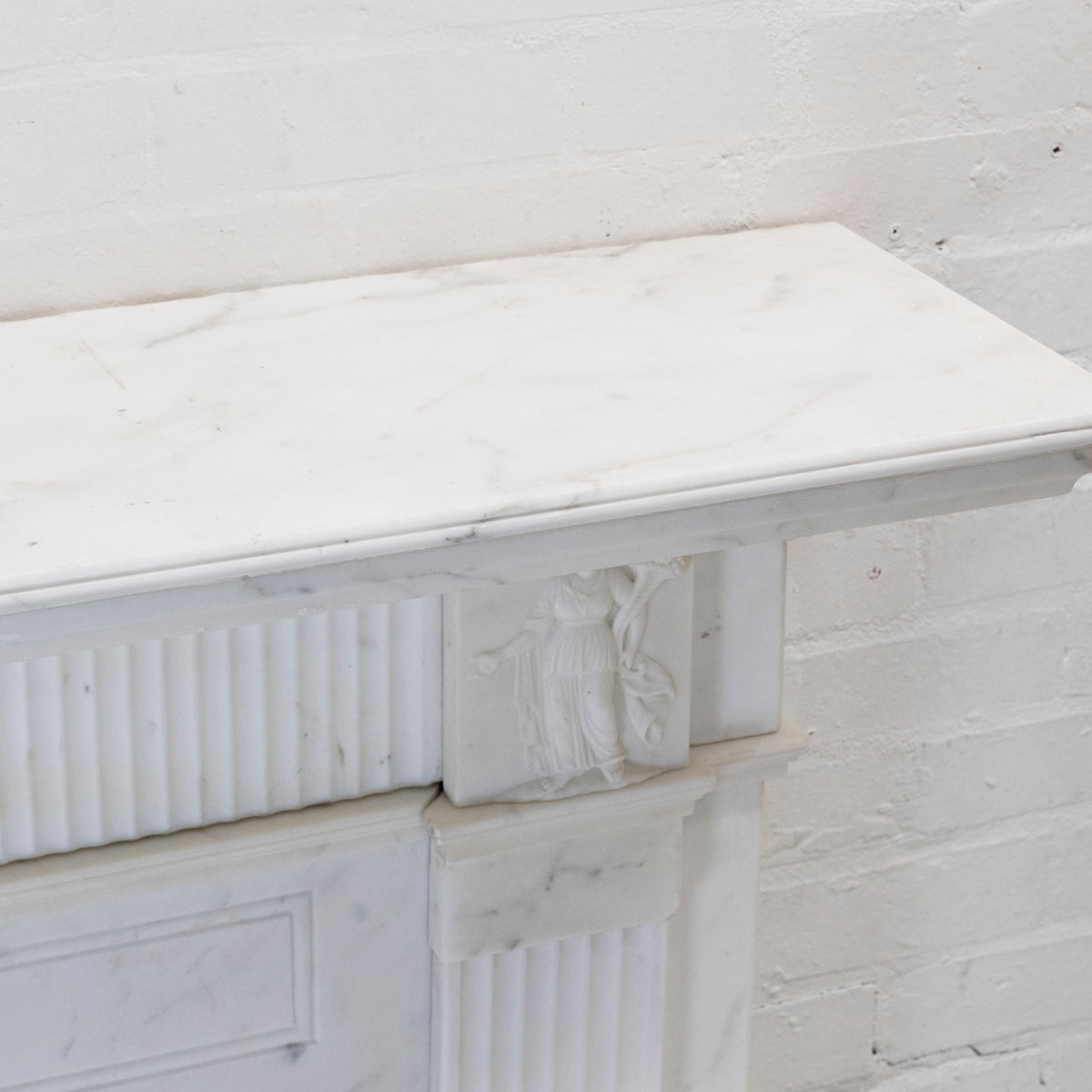 Antique Georgian Carved Statuary Marble Chimneypiece | Neoclassical | The Architectural Forum