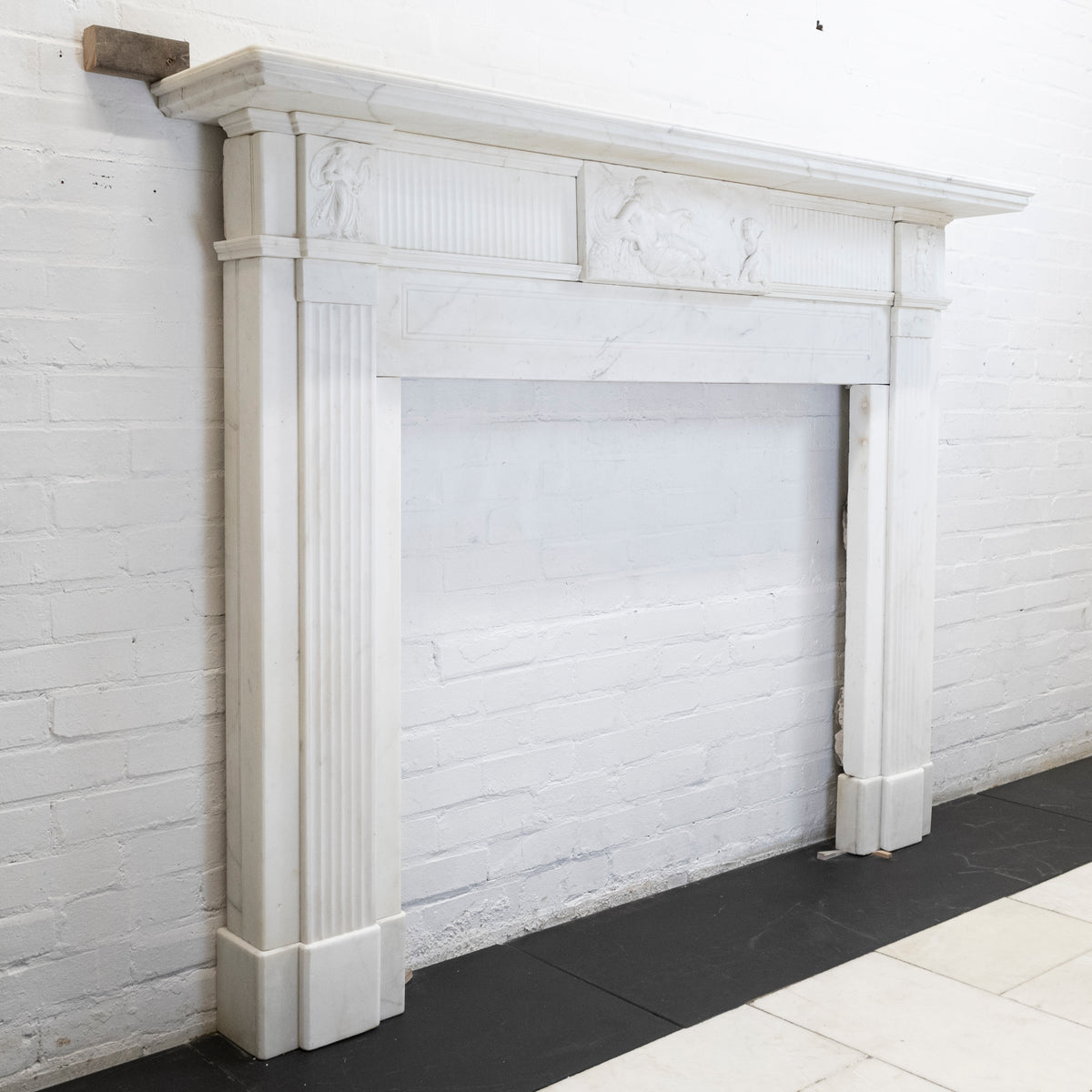 Antique Georgian Carved Statuary Marble Chimneypiece | Neoclassical | The Architectural Forum