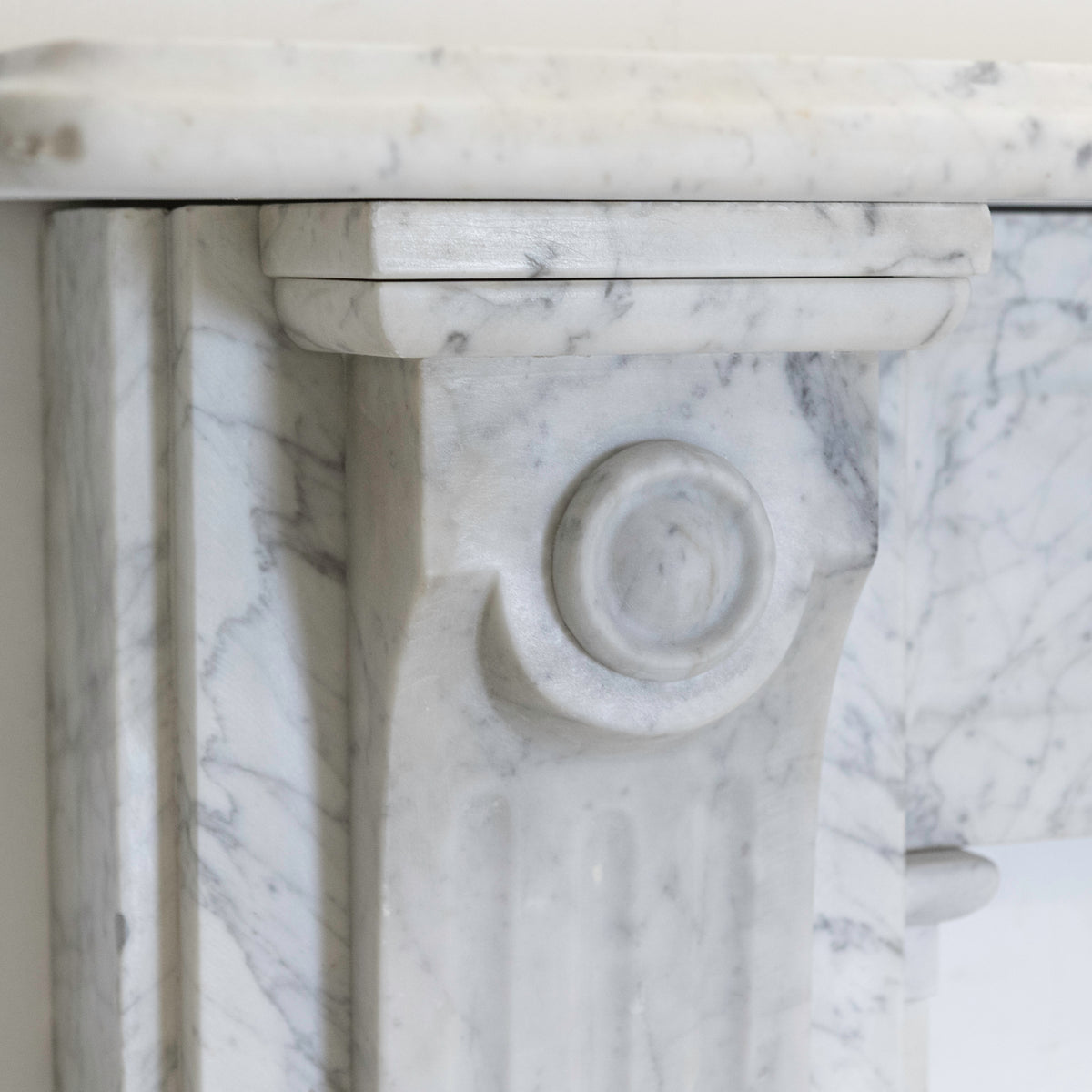 Antique Carrara Marble Fireplace Surround with Corbels