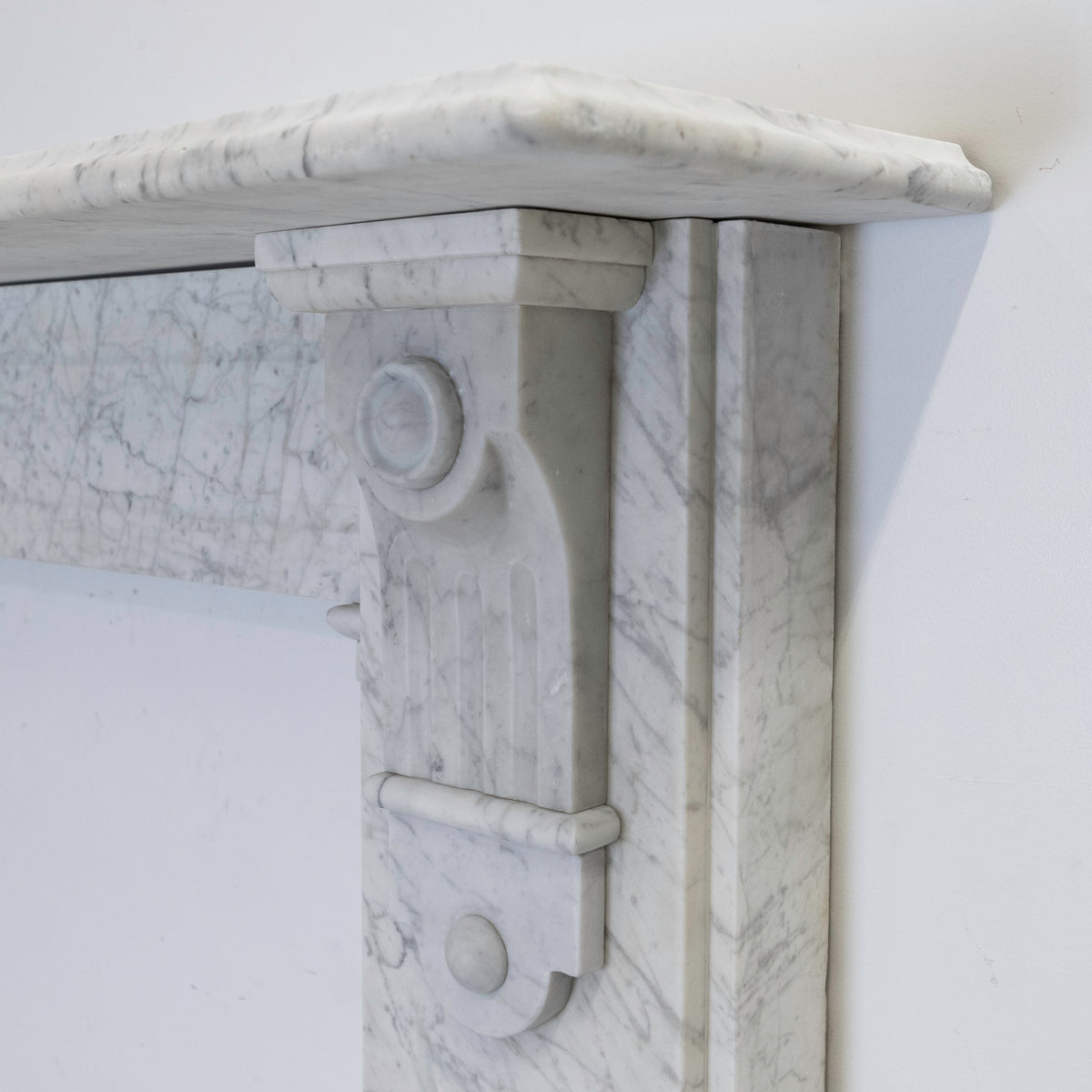 Antique Carrara Marble Fireplace Surround with Corbels | The Architectural Forum