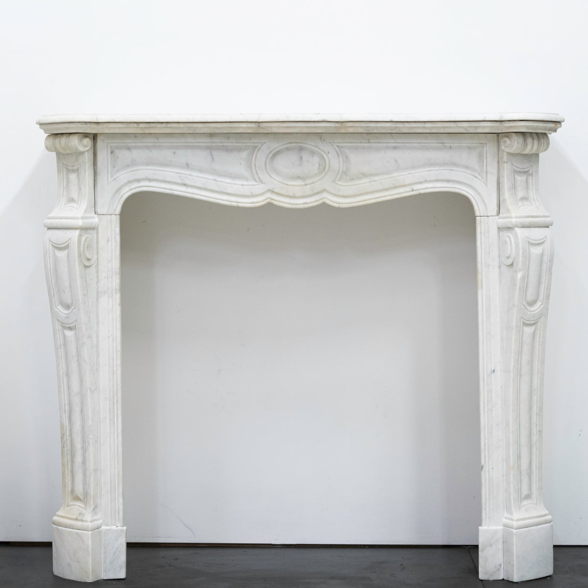 Antique French Style Louis Pompadour Marble Fireplace