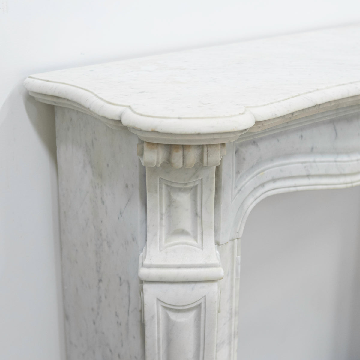 Antique French Style Louis Pompadour Marble Fireplace