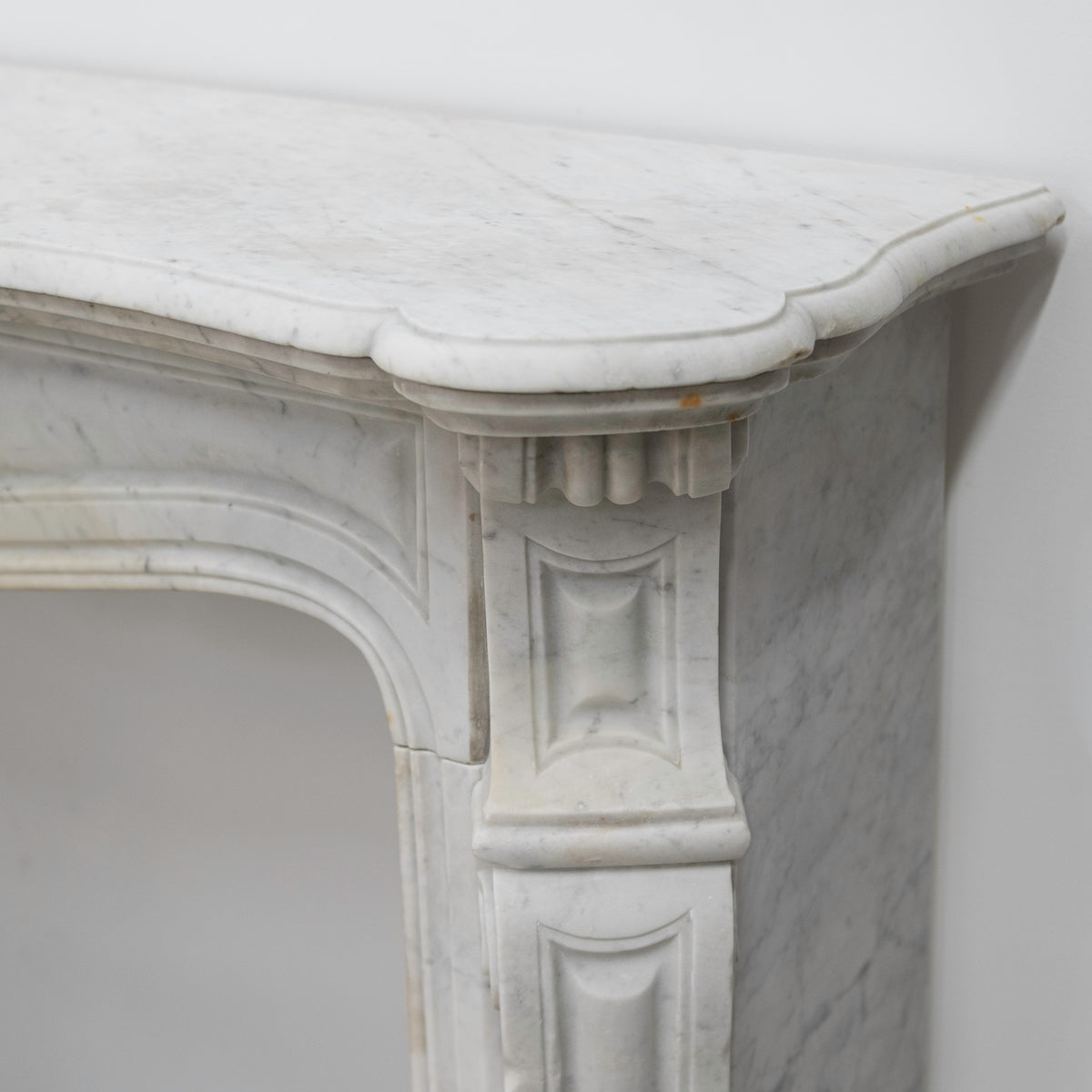 Antique French Style Louis Pompadour Marble Fireplace