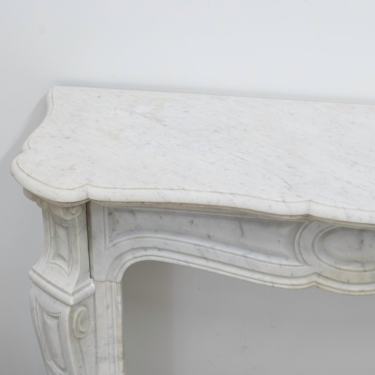 Antique French Style Louis Pompadour Marble Fireplace