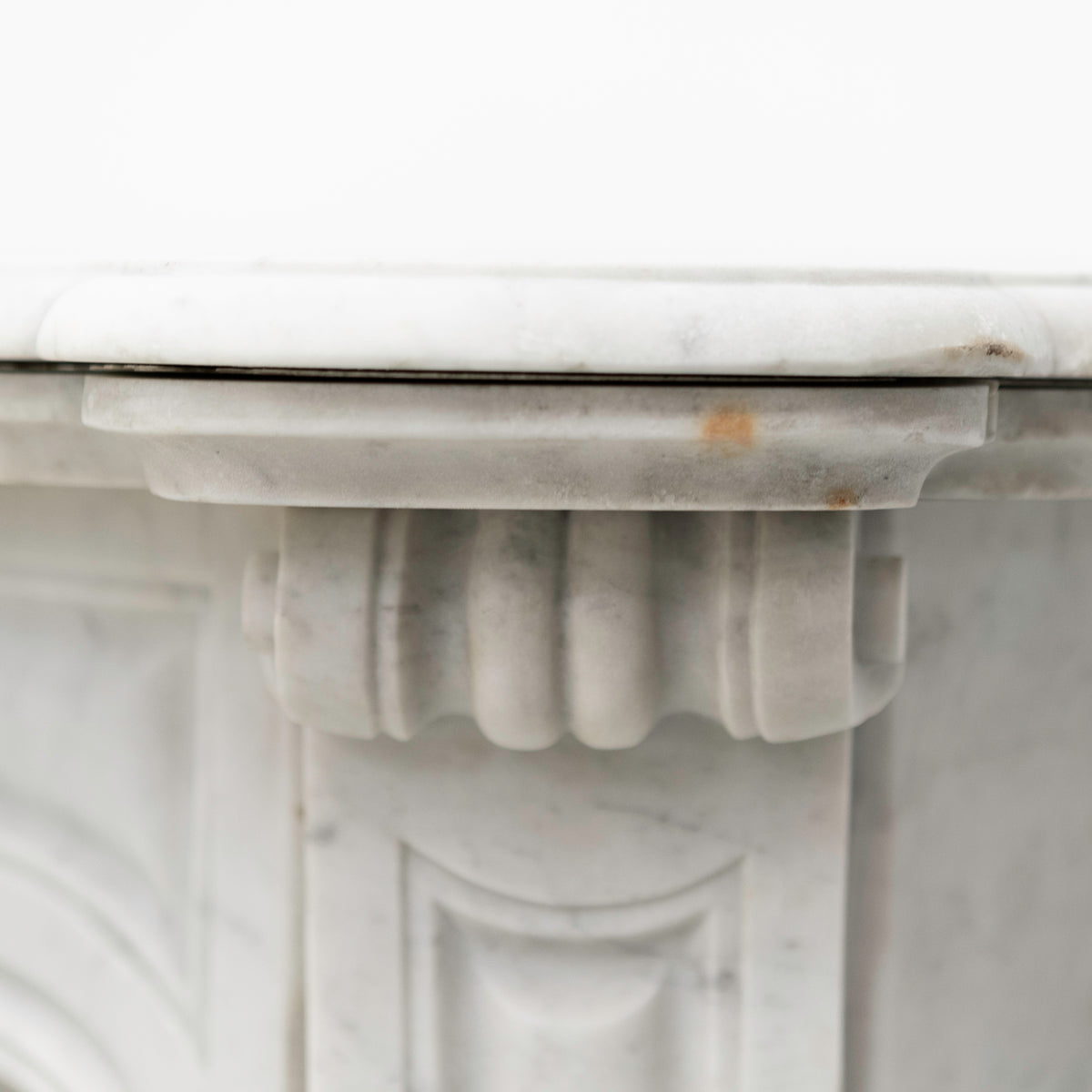 Antique French Style Louis Pompadour Marble Fireplace