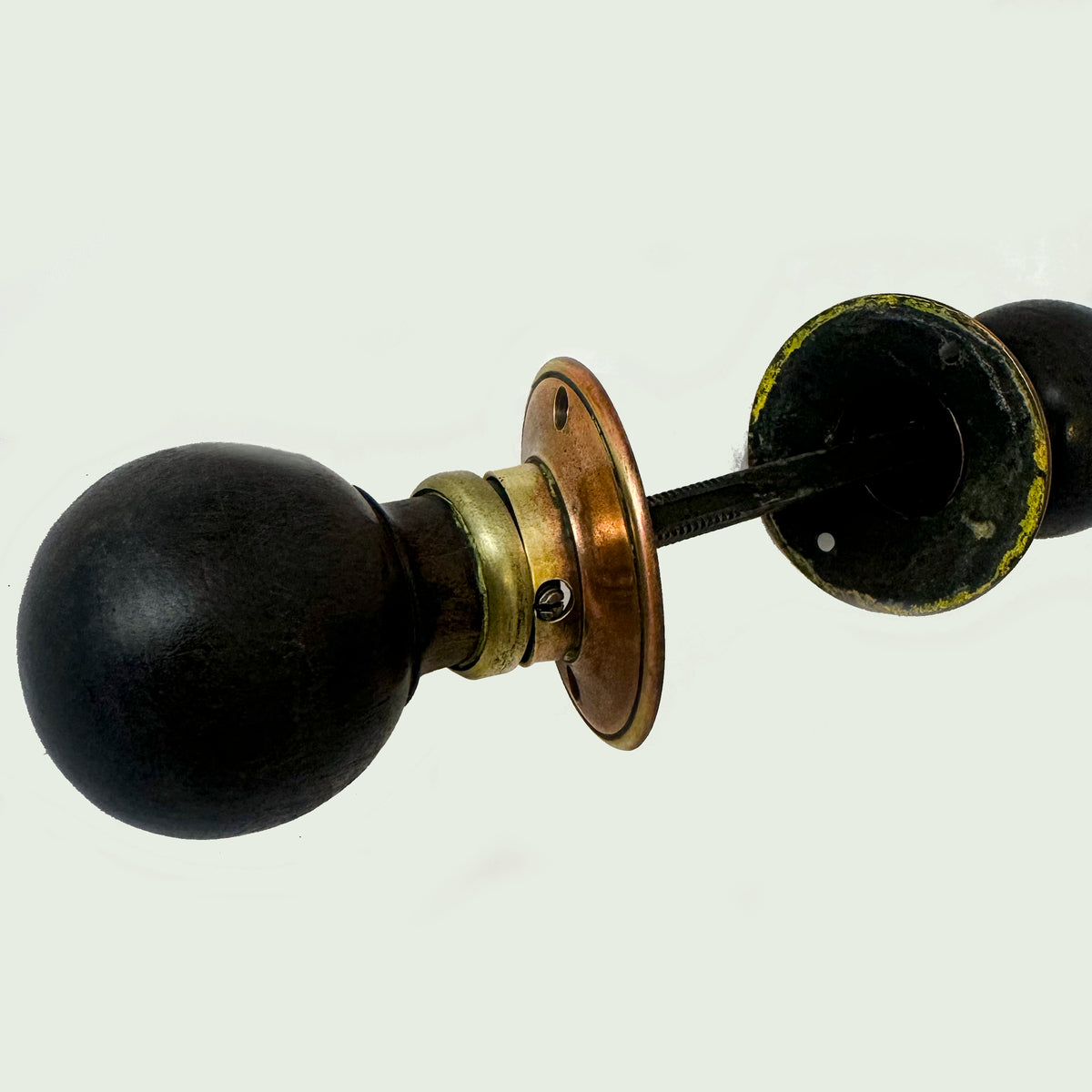 Antique Round Ebony Door Knobs | 2 Pairs Available | The Architectural Forum