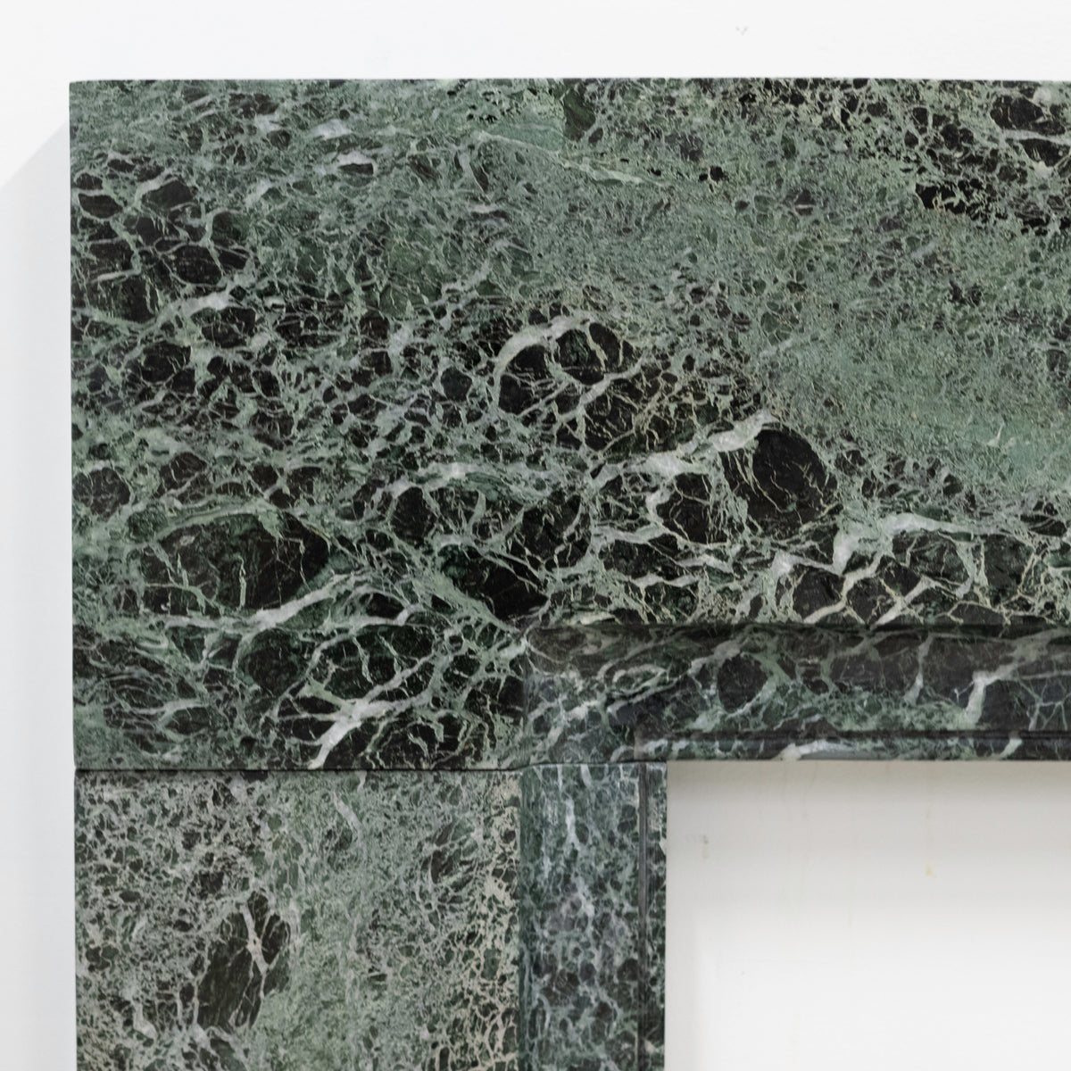 Large Green Verde Marble Fireplace Surround